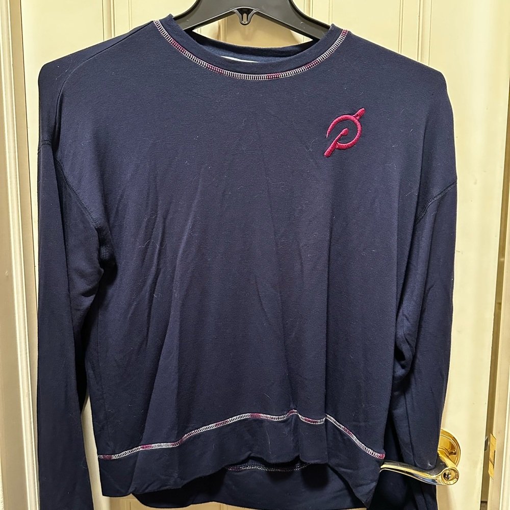 Peloton Navy Lounge Wear with Pink Stitching